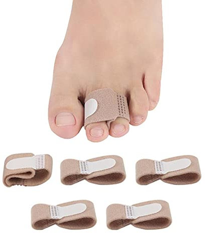 Kiuiom Zehenspreizer,Hammerzehen Korrektoren,Hammer Toe Corrector,Hammerzehenpolster,Zehenspanner,für Die Korrektur Von Gekrümmten Zehen, Abstehenden Zehen,5 Zehenwickel in Größe M