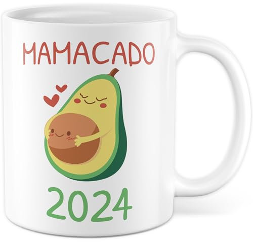 Mama 2025 Tasse, Schwangerschaft Mamacado Avocado, Geschenk-Idee schwanger werdende Mutter Freundin Kaffee-Becher