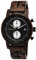 Holzwerk Germany Handgefertigte Designer Herren-Uhr Öko Natur Holz-Uhr Chronograph Armband-Uhr Analog Quarz-Uhr Braun Blau Datum Holz (Braun.Schwarz)