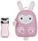 Chicco Kit de Bolsa Térmica y Botella Travel Cup, Set Compuesto por Porta Alimentos Térmico y Vaso De Plástico Hermético 350ml, Niños y Niñas 2 años +, Diseño Conejo Rosa