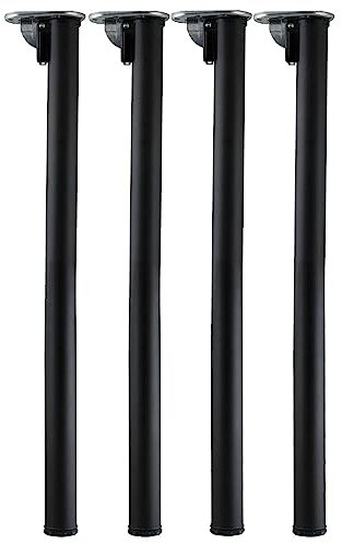 camar Tischbein Click klappbar, Tischbein höhenverstellbar, Länge 705-735mm, rund, Stahl schwarz geperlt 4 Stück