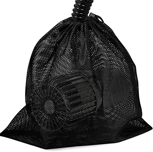 Hecaty Große Pumpenbarriere, Teichpumpenfilter, schwarze Medien, Nylon-Netztasche für Teich, Schwimmbadfilter (33 x 33 cm)