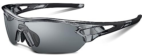 BEACOOL Polarized Sports Sunglasses,Photochromic Glasses for Men Women Youth Clear PC Lenses Cycling Running Driving Fishing Golf Motorcycle Baseball