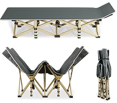Klappbares Campingbett for Erwachsene, tragbares Outdoor-Feldbett, robuste Klappbett for das Camp mit praktischer Aufbewahrungstasche, doppellagiges Oxford, 330 Pfund (maximale Belastung) ( Size : 81x