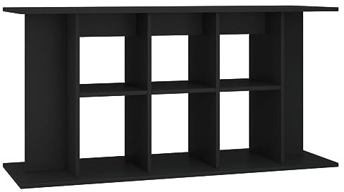 vidaXL Aquarium Stand in Engineered Wood, Black 120x40x60 cm, with Ample Storage Space