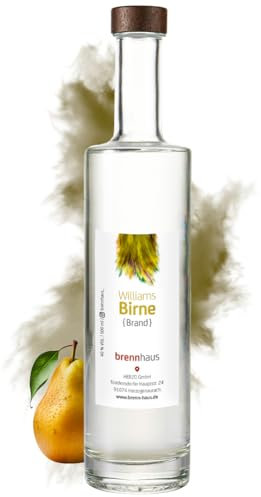Williams Birne Schnaps [500ml] - Feiner Obstler Schnaps aus Franken - Williamsbirne perfekte Balance aus süß und würzig - Handgefertigt in Mittelfranken - BRENNHAUS