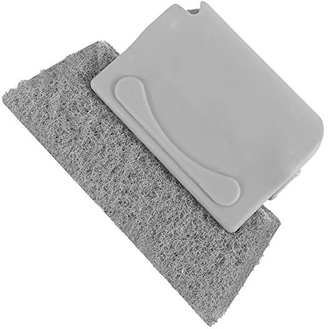Window Groove Cleaning Brush, Handheld Window Cleaning Tool, Multifunctional Cleaning Brush for Window, Door Track, Tile Line, Shutter, Car Vent, Fridge, Washing Machine & Dryer Seal Cleaning (Grey)