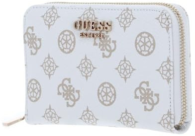 GUESS Laurel SLG Medium Zip Around Wallet White Logo