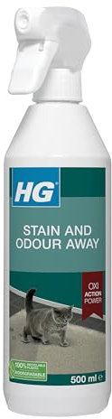 HG Cat Stain Remover & Pet Odour Remover Spray, Animal Fabric & Carpet Stain Removal, Neutralises Cat Urine & Other Bad Smells, Pet Friendly Oxi Action Deodorizer & Freshener Spray - 500ml