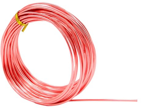 12 Gauge Aluminum Craft Wire, 2mm, 10m, Red, for Sculpting, Modeling | Strong Yet Flexible Silver Wire for Larger Models, Crafting, Plant Support, Sculpture Frames and Handmade Designs