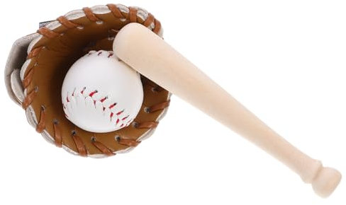 Hohopeti 1satz Mini Baseball Teiliges Miniatur-sportzubehör Für Puppenhaus-Dekoration Für Kreative Bastelprojekte Und Miniatur-szenengestaltung