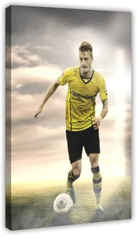 Poster mit Fußballstar-Motiv Marco Reus, 14 Stück, Leinwand-Poster, Wandkunst, Dekordruck, Bild Gemälde für Wohnzimmer, Schlafzimmer, Dekoration, Rahmen: 20 x 30 cm