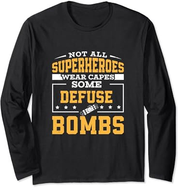 Nicht alle Superhelden tragen Umhänge. Lustiges Bombenentsorgungs-EOD Tech Langarmshirt