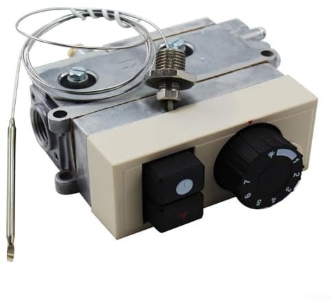 Zilimontt Valvola di controllo della temperatura del gas,Valvola Minisit per friggitrice 120-200 ℃,Termostato per friggitrice,Regolatore di temperatura per friggitrici commerciali,Woks,Vapori,Forni
