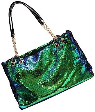 SAFIGLE Glitzer-einkaufstasche Umhängetasche Für Damen Abendhandtaschen Damen Schwarze Rucksacktasche Glitzer-pailletten-tasche Damen Geldbörse Große Strandtasche Die Einkaufstasche Green