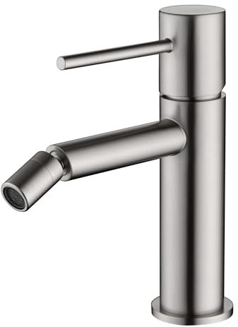 MICE - Rubinetto a bide - Miscelatore per rubinetteria per WC acqua fredda/calda - Rubinetteria da bagno per bidet colore nichel spazzolato
