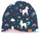Kleine Könige Mütze Mädchen Herbst Winter Kindermütze · Modell Unicorn Regenborgen Einhorn Marine · Fleece rosa · Größe 134/140 (KU 55-57)