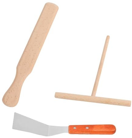 1 Étaleur En Bois, 1 Grattoir En Bois Et 1 Spatule En Inox, Ustensiles De Cuisine, Multi-Outils, Accessoires De Pâtisserie