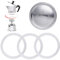 Gasket for 6 Cup Espresso Maker, replacement Food Grade seal silicone, with aluminum sieve insert, Gasket Seals Parts Moka Pot, Includes 3 Gaskets and 1 Filter for Stovetop Coffee Maker(6 Cups)