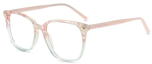 Firmoo Blaulicht Brille ohne Sehstärke Damen Entspiegelte Anti-Glanz | Gegen Kopfschmerzen Entspiegelt Anti-Glanz Vollrandbrille für PC/Handy/Fernseher,Bildschirme