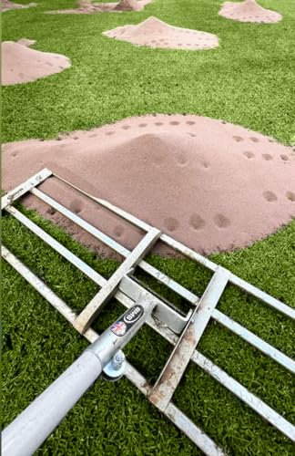 British Manufacturing Solutions 38 wide Stainless Steel Levelawn Lute: Premium levelling rake for top dressing, seeding, soil/sand. Luxury full-length heavy-duty aluminium handle. (38wide)