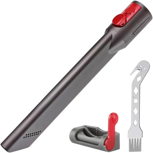GATSUZG Crevice Tool for Dyson V7/V8/V10/V11/V12/V15 Gen5 Vacuum Cleaners, 25cm/0.8ft Quick Release Nozzle Extension Nozzle Accessory for Cleaning, with Trigger Lock, Brush