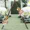 DECAKE Arche de Mariage en Bois de 8,2 Pieds, Arche de Mariage Triangulaire en Bois pour cérémonie, Support de Toile de Fond pour décorations de Mariage dans Le Jardin, décorations de Sup