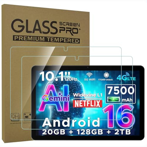 AKNICI [2 Piezas Protector de Pantalla para POPUX P10 Pro/DOOGEE Tab G5 Tablet 10 Pulgadas, Cristal Vidrio Protector Templado, Dureza 9H, Antiarañazos