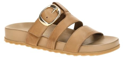 Paul Green Damen - Sandaletten 6171-019 in braun Glattleder | Pantoletten, Soft Calf Sahara, Braun, Schlupfschuh, Vintage Optik, Damen, Schuhe