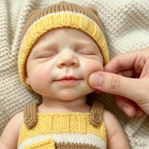 Zero pam Squishy Vollsilikon Lebensgroße Puppe, 19 Zoll 48CM Silikon Baby Puppe Wie Echte Babys, Reborn Baby Vollsilikon Lebensecht Mädchen, Handgemachte Pummeliger Mini-Baby Puppe Für Mädchen