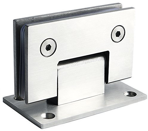 Alise Glass Shower Door Hinges, 90 Degree Hinges for Bathroom Doors,Heavy Duty Stainless Steel Cabinet Hinge Wall to Glass,Frameless Shower Doors Hardware Replacement Part,Brushed Nickel (1P)