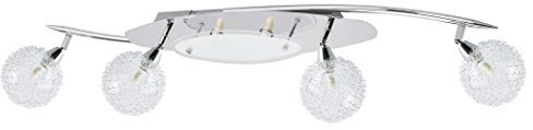 Trango 6-flammig Deckenleuchte TG1002-68 Chromoptik incl. 6x G9 LED Leuchtmittel 3.000K warmweiße Lichtfarbe Badleuchte, Flurleuchte, Küchenleuchte, Kronleuchter, Deckenlampe, Strahler schwenkbar