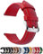 Fullmosa 12 Farben Uhrenarmband, Axus Serie Lederarmband Ersatz-Watch Armband mit Edelstahl Metall Schließe für Herren Damen 18mm Rot