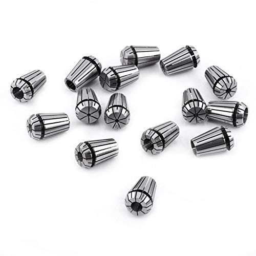 15pcs Set di pinze di alta precisione, ER20 Collet Set per macchina per incisioni e tornitura CNC 1-13mm