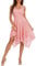 Meetjen Damen Elegante Hochzeit Gast Kleid Knielang Festliche Cocktailkleid Brautjungfern Midi Kleid A-Linie Abendkleid Blush S