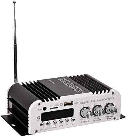 Auto Audioverstärker, 2.1 Kanal 20W * 2 Bluetooth HiFi Verstärker Super Bass Car Audio Amplifier Unterstützung USB, U-Disk, SD/MMC-Karte FM Radio MP3 Player