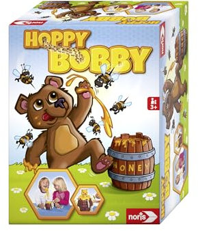 Noris Hoppy Bobby – lustiges Pop-Up Aktionsspiel für die ganze Familie – Spielzeug Klassiker ab 3 Jahren – Reaktionsspiel für Kinder – schnelles Familienspiel – Geschenk für Jungen Mädchen