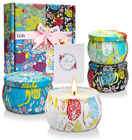 Kerze Duft als Geburtstag Geschenk,Geschenkset Duftkerzen,Kerzen Geschenke für Frauen,Duftkerze Set,Kerze Deko,Geschenkideen Kerzenset zum Verschenken