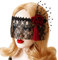 Vintage Spitze Stirnband mit Schleier Rose Blumen Spitzenmaske Cosplay Maskerade Party Augenmaske Halloween Karneval Fasching Kostüm Haarschmuck Damen Mädchen Schwarze Lace Haarband Kopfschmuck