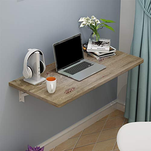 Simple et Élégant Table Murale Rabattable,Multifonctionnel Table Murale Pliante Bureau Flottant,Table À Manger de Loisir,Économiser de L'espace,3 Couleurs,avec Accessoires (Wood color,50*30cm/20*12in)