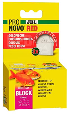 JBL PRONOVO RED HOLIDAY, Ferienfutter für Goldfische und Schleierschwänze, 3 Futterblöcke