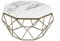 Riess Ambiente Eleganter Couchtisch Diamond 70cm weiß Messing mit Marmorplatte Wohnzimmertisch Tisch
