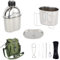 Mastiff Gears Juego de comedor militar de acero inoxidable 304 (18/8) de EE. UU. Juego de cocina con cantina de camping con taza, tapa, bolsa MOLLE para camping senderismo