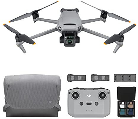 DJI Mavic 3 Fly More Combo, Drohne mit 4/3 CMOS Hasselblad-Kamera, 5.1K Video, omnidirektionale Hindernisvermeidung, 46 min Flugzeit, verbesserte Rückkehr, inkl. DJI RC-N1 Fernsteuerung, drei Akkus