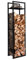 IDMarket - Vertikales Kaminholzregal, Stahl, schwarz, mit Regal, Höhe 170 cm, für Kamin
