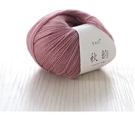 TYUTYU 50g / Ball Merinowolle Garn Herbst/Winter weiche mittelbedeckte Wollgarn DIY. Handgestrickte Häkelkleidungsgarn Wolle garn (Color : 12 Rouge Violet)