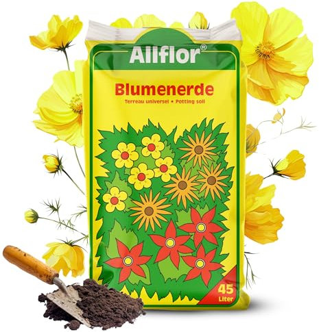 Allflor Blumenerde 2 x 45 L I gebrauchsfertige Universalerde I hochwertige Erde im 45 Liter Beutel I Für alle Balkon- und Zimmerpflanzen geeignet I Enthält alle wichtigen Pflanzennährstoffe