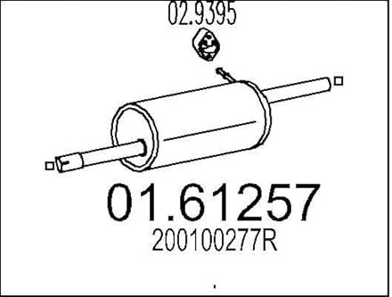 MTS 01.61257 Endschalldämpfer Endtopf 1000mm 6,15kg