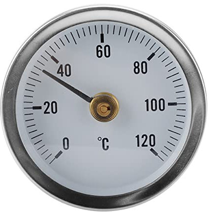 LVYXON Thermomètre à clip pour tuyau de 0 à 120 ℃ en acier inoxydable - Thermomètre à ressort de chauffage pour tuyaux d'eau chaude et radiateurs