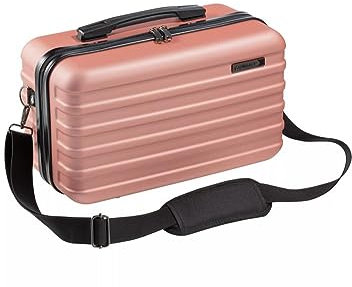 Cabin Max 40x20x25 cm Hard Shell Cabin Case with Shoulder Strap fits Ryanair Under Seat Included Hand Luggage Allowance (Rose Gold)